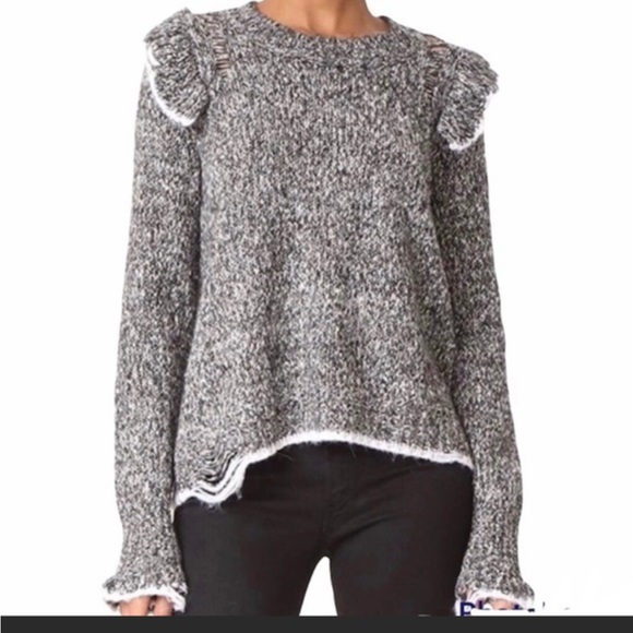 Wildfox Ruffle Trim Distressed Sweater Size S - Picture 7 of 7